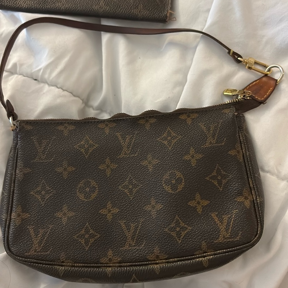 Authentic Louis Vuitton small handbag and LV wallet